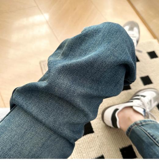 老米优品🎈实物炒鸡赞！！神仙裤型！！《复古做旧调 莱赛尔天丝果冻牛仔裤》窄版直筒微拖地，显瘦！软糯到哭！！K240327A 商品图2