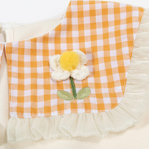 贝贝怡女童圆领卫衣2024春季新款甜美可爱格纹花朵儿童休闲长袖上衣ZB1DS055 商品图5