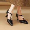 【预售5天】优雅百搭撞色，细跟里外全皮山茶花凉鞋DMJ&81783F 商品缩略图2