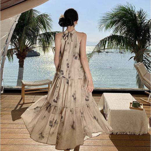 YH-938852杏色高级感无袖连衣裙女夏季2024新款时尚宽松显瘦新中式国风裙子 商品图1
