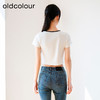 oldcolour修身短袖T恤夏季新款复古美式减龄短款上衣女GP21021814 商品缩略图4