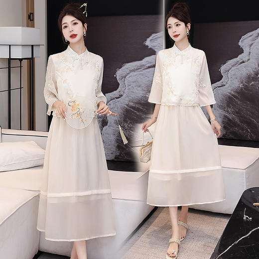 复古新中式，时尚刺绣两件套HR-RSLD1071 商品图2