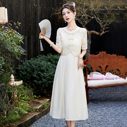优雅新中式，刺绣重工连衣裙两件套HR-YRX9109 商品图5