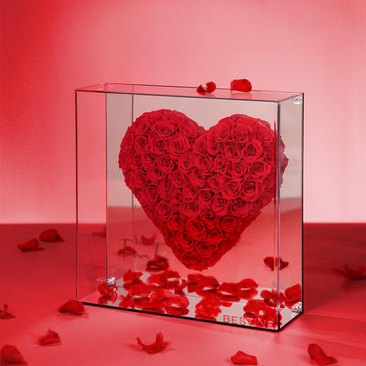 VBEINGS花语 镜面爱心玫瑰 永生花玫瑰花摆件生日送女生女友老婆礼物 商品图2