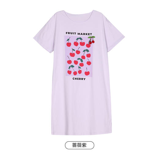 都市丽人生活家居春夏睡衣女32支CVC单面家居服薄款短袖裙女士棉质睡裙LH46C8 商品图8