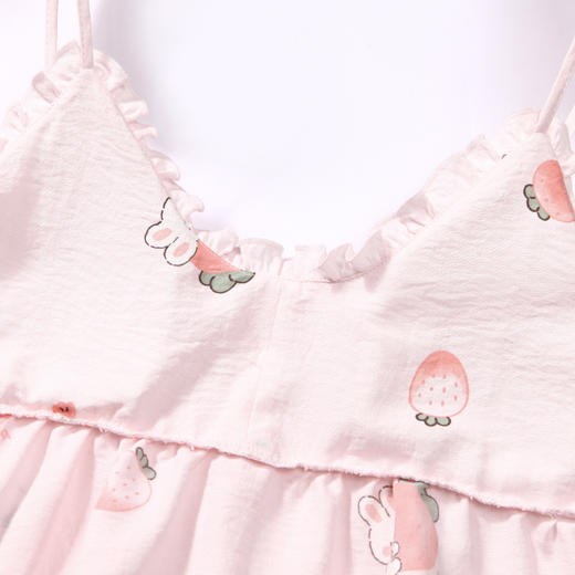 都市丽人生活家居春夏睡衣女软绵绵家居服有罩杯薄款吊带短裤女士梭织棉套装LH42E3 商品图4