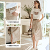 OLrain欧芮儿燕麦色半身裙女春季2024年新款高级水墨印花直筒半裙 商品缩略图3