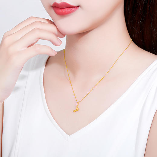 周六福黄金如意吊坠女金坠子计价足金金坠挂坠送女友送女友礼物 商品图4
