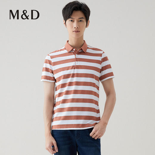 【名盾】桑蚕丝条纹POLO衫，吸湿透气，舒适不紧绷MYBL22755B 商品图1