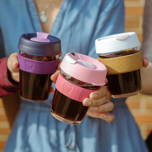 澳洲KEEPCUP 玻璃杯咖啡杯便携女水杯彩环透明随手杯随行杯冷萃外带杯高颜值 商品图0