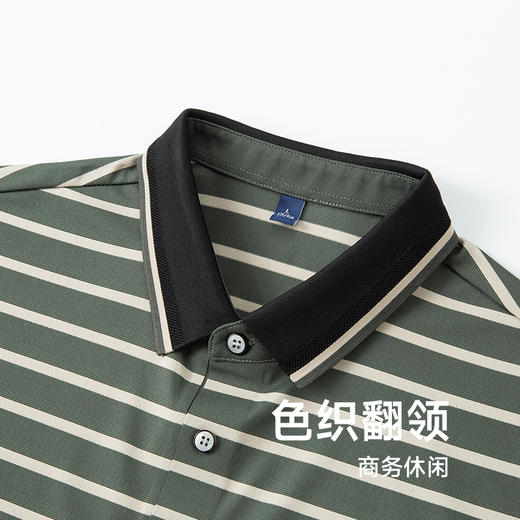 【凉感透气】【新款DDY】大依优型大码条纹短袖Polo衫翻领加肥加大男装大号大码衬衣上衣男士绅士商务休闲半袖夏季 商品图2