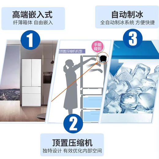 松下（Panasonic）NR-W472系列 58cm超薄嵌入冰箱 变频风冷 纳诺怡X净味除菌 超声波加湿 双循环零嵌入 钢化玻璃面板 NR-W472TX-W 晶钻白 四门玻璃 无制冰 商品图1