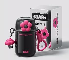 世大家泡芙花花保温杯甜酷黑（含挂件）