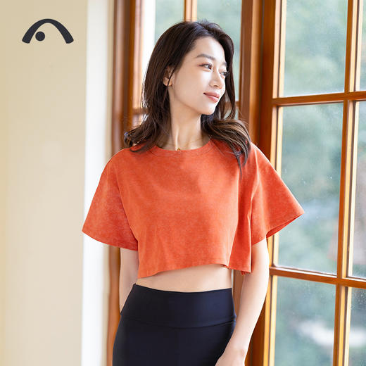 2024爱暇步春夏新品瑜伽运动健身跑步炸街时尚外穿短袖A24021CT 商品图8