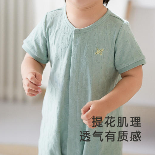 【商场同款】英氏童装婴幼儿连体衣夏季提花新生儿短袖连体衣爬服 商品图2