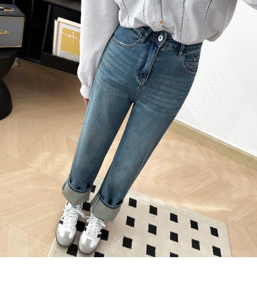 老米优品🎈实物炒鸡赞！！神仙裤型！！《复古做旧调 莱赛尔天丝果冻牛仔裤》窄版直筒微拖地，显瘦！软糯到哭！！K240327A 商品图5