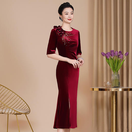 新款中式婚礼妈妈装，复古旗袍敬酒服高端气质款WX88612 商品图0