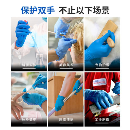 【经济款】一次性蓝色丁腈手套 WSBNHD 商品图5