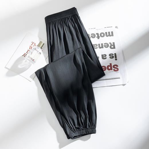 【束脚版型，显瘦又舒适！】冰丝灯笼裤女裤宽松直筒高腰显瘦，休闲夏季薄款萝卜束脚防蚊运动裤-lm！ 商品图5