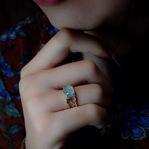 【无忧】18k高冰种翡翠小猪戒指 商品图9