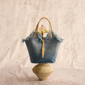 【林允同款】APEDE MOD 小号丹宁牛仔托特包花园包菜篮子包