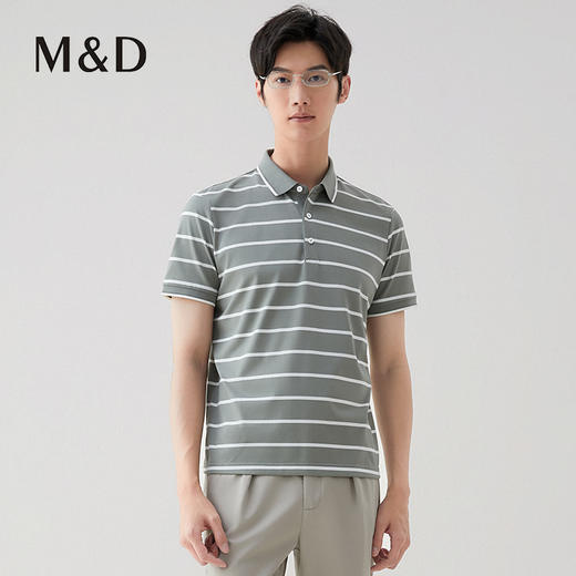【名盾】条纹POLO衫，轻奢级桑蚕丝，爽滑舒适远离闷热MXBL22603B 商品图1