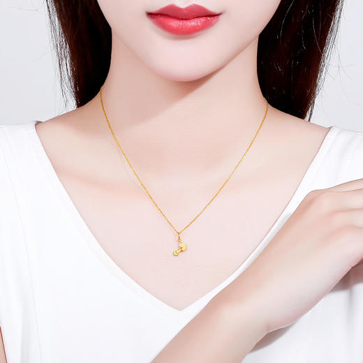 周六福黄金如意吊坠女金坠子计价足金金坠挂坠送女友送女友礼物 商品图3