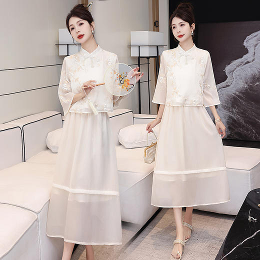 复古新中式，时尚刺绣两件套HR-RSLD1071 商品图1
