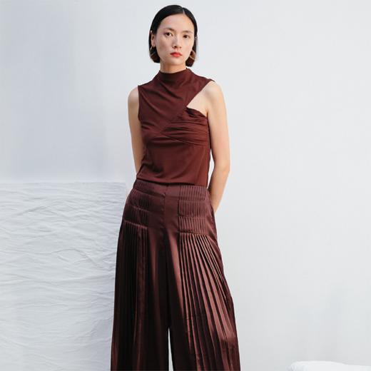 LIYIHAN结构褶皱背心Y242B02416 商品图0