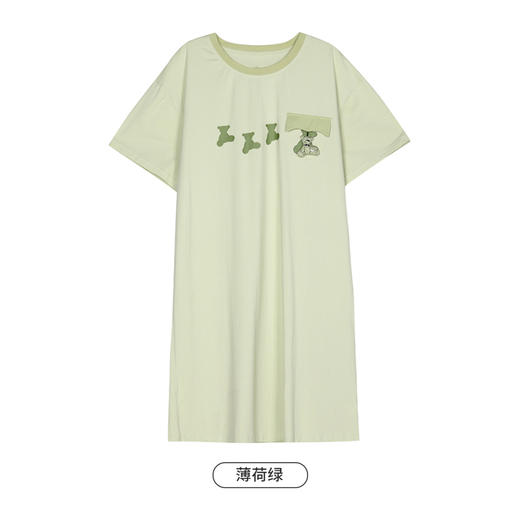 都市丽人生活家居春夏睡衣女32支CVC单面家居服薄款短袖裙女士棉质睡裙LH46F4 商品图6