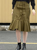 TYNVIE 打褶配布半腰裙-军绿色 商品缩略图2