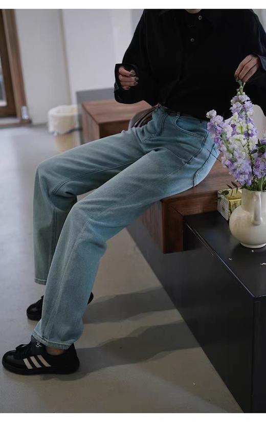 新型春夏艾草植物纯棉水洗牛仔裤 商品图7