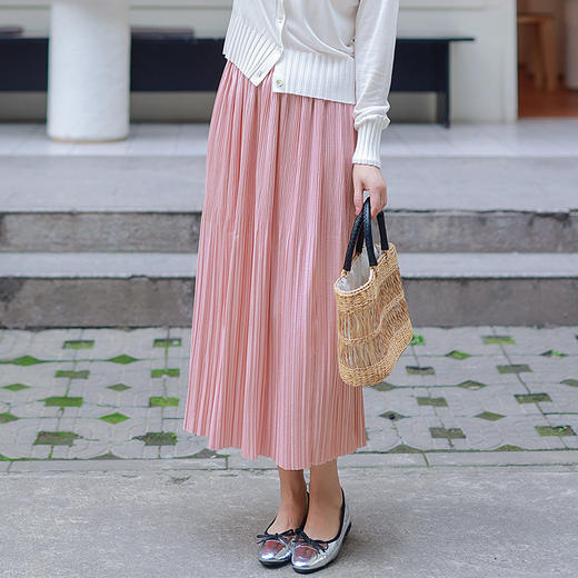 5天内发货！超百搭，温柔系，百褶半裙 商品图1