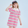笛莎Deesha 女童裙子2024新款蝴蝶领条纹连衣裙 商品缩略图0