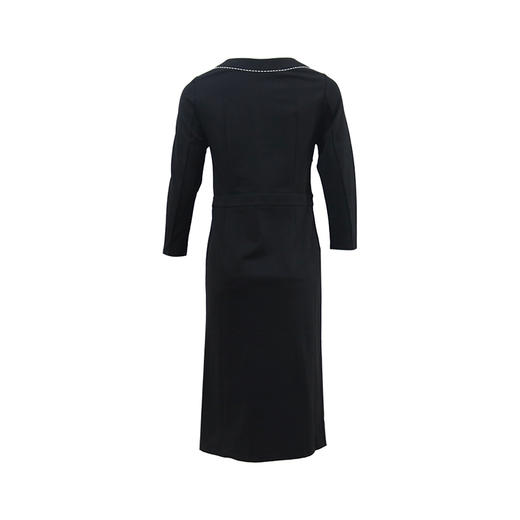 皮尔卡丹女装2024春夏新款黑色简约通勤风连衣裙C42DL30B0 商品图2