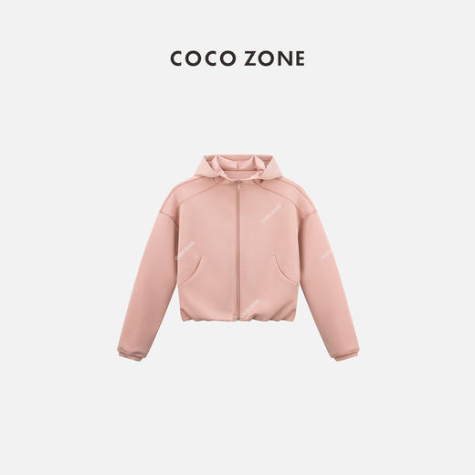 COCO ZONE2024女士拉链连帽外套休闲运动长袖开衫上衣CC2B0420 商品图0