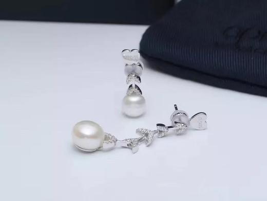 B032705不对称银镶晶钻花瓣耳环简洁兼气质并具 商品图11