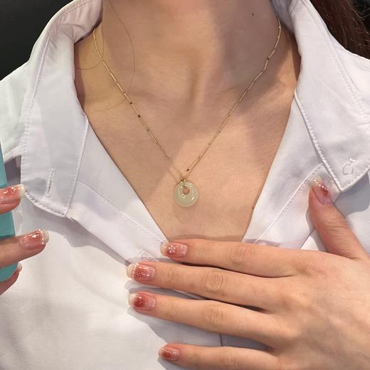 Fanci范琦×宫主【幸运平安扣】s925银项链女和田玉吊坠锁骨链国风小众礼物新中式生日礼物送妈妈送女友 商品图7
