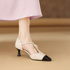 【预售5天】优雅百搭撞色，细跟里外全皮山茶花凉鞋DMJ&81783F 商品缩略图6