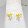 周六福黄金耳饰女款花朵足金时尚小耳钉耳环计价花瓣喷砂面正品 商品缩略图2