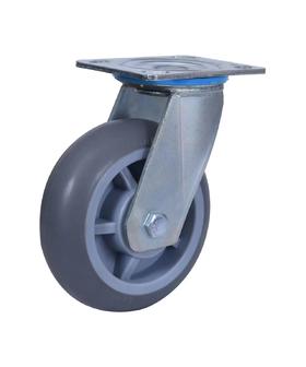 50宽重型灰圆顶静音TPR脚轮5寸/6寸