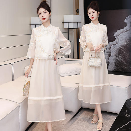 复古新中式，时尚刺绣两件套HR-RSLD1071 商品图0
