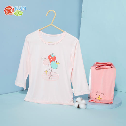 贝贝怡童装儿童凉感睡衣女童2024新款夏季薄款家居服长袖秋衣套装ZB2DT016 商品图3