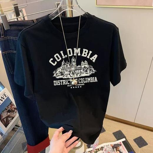 「99元3件 单拍不发货」梦惠妮 纯棉时尚印花T恤 230克重磅耐磨耐穿抗起球男女同款宽松显瘦做工细致 选3件加入购物车自动减 商品图9