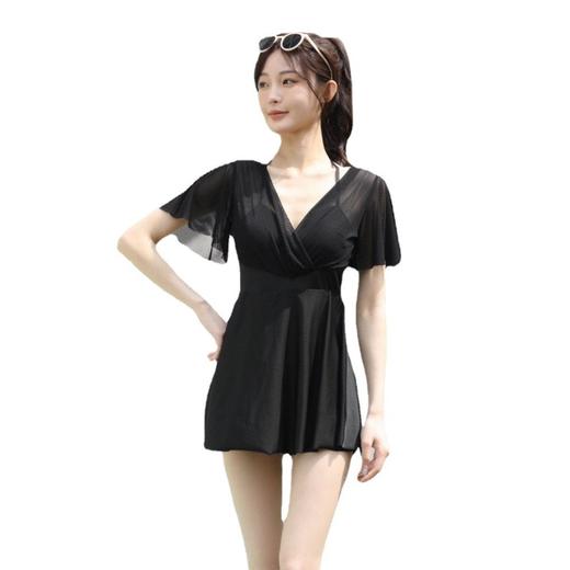 【新款甜美纯色V领女神泳衣】阳光！假日！浪漫夏季！性感尽显纯欲温泉风情。防走光遮肚显瘦，大码也能时尚连体美。 商品图5