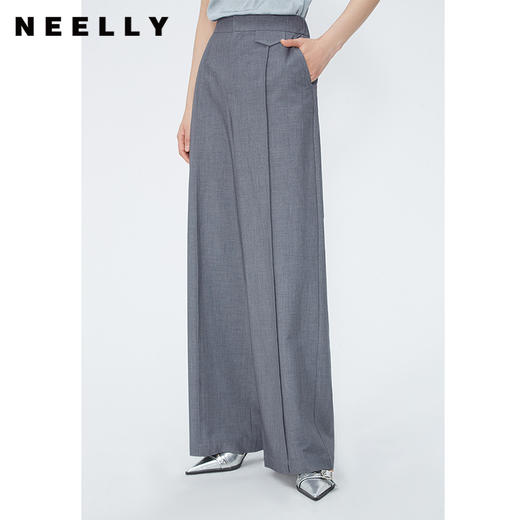 NEELLY纳俪商场同款高腰气质直筒裤女夏宽松时尚通勤阔腿裤休闲裤 N24042H01063 商品图1