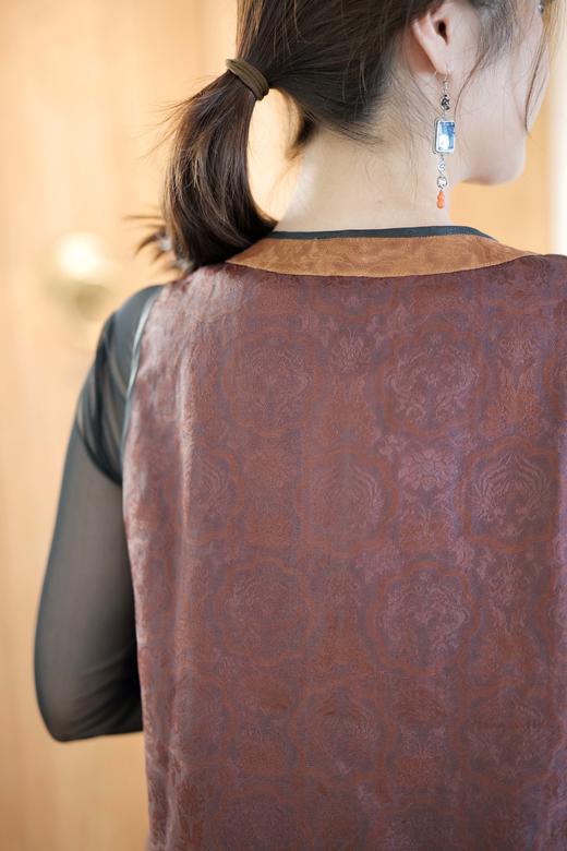 漫物记盘扣红云纱马甲XYS-W159 商品图3