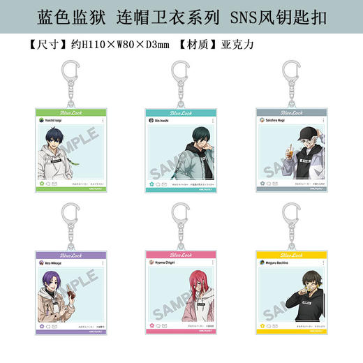 日本正版 蓝色监狱连帽卫衣徽章盲盒 立牌 钥匙扣卡片周边谷子 商品图0