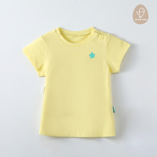 【夏款针织短袖T恤】卓儿代工品牌 出口余单 女童纯棉针织短袖T恤套头衫打底衫圆领上衣 商品图2