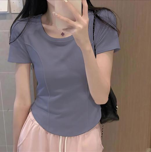 穿出小蛮腰🔥【鱼骨修身正肩T恤】可外穿，可打底！版型收腰遮肉显瘦 ✅两侧立体缝骨线，修饰腰部线条💥 显瘦又有型！最 商品图3